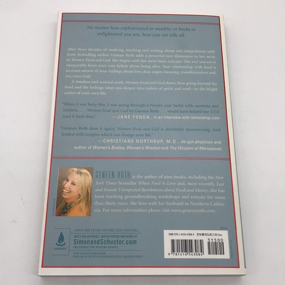 Book-Women Food And God by: Geneen Roth—#1 New York Times BestSeller - Picture 2 of 7